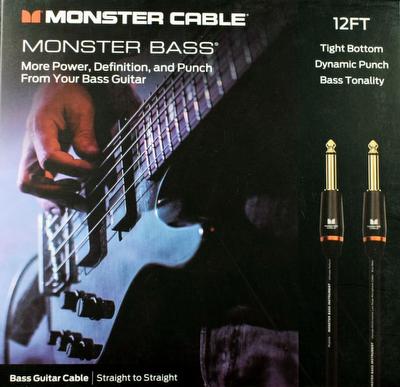 Monster Prolink Bass 1/4-Straight to 1/4 Straight 12 feet (3.6m)