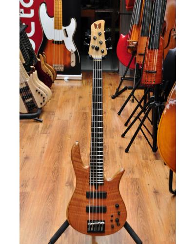 Fodera Monarch Std Special Doctorbass Edition Ebony Board 5 string 17.5mm spacing-Oak Neck-Figured Redwood top
