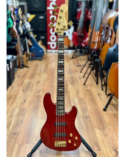 Fender American Deluxe Jazz Bass V QMT Trans Red