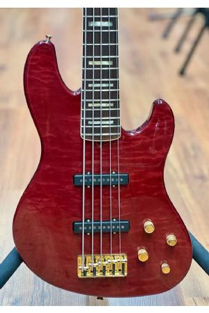 Fender American Deluxe Jazz Bass V QMT Trans Red Fender American Deluxe Jazz Bass V QMT Trans Red