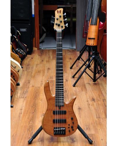 Fodera Monarch Std Special Doctorbass Edition Ebony Board 5 string 19mm spacing-Oak Neck-Figured Redwood top