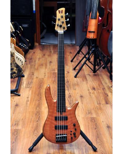 Fodera Monarch Std Special Doctorbass Edition Lined Fretless Ebony Board 5 string 17.5mm spacing-Oak Neck-Figured Redwood top
