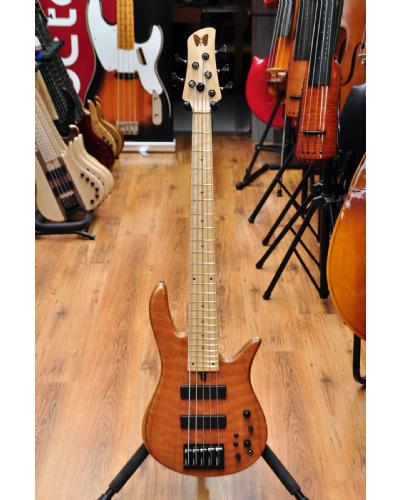 Fodera Monarch Std Special Doctorbass Edition Bird's eye Maple 5 string 19mm spacing-Figured Redwood top