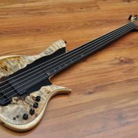 Meridian Horizon Fretless 5 Poplar Burl