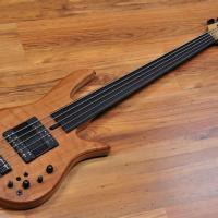 Fodera Monarch Std Special Doctorbass Edition Fretless Ebony Board 5 string 19mm spacing-Oak Neck-Figured Redwood top