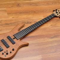 Fodera Monarch Std Special Doctorbass Edition Ebony Board 5 string 19mm spacing-Oak Neck-Figured Redwood top