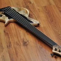 Meridian Horizon Fretless 5 Poplar Burl